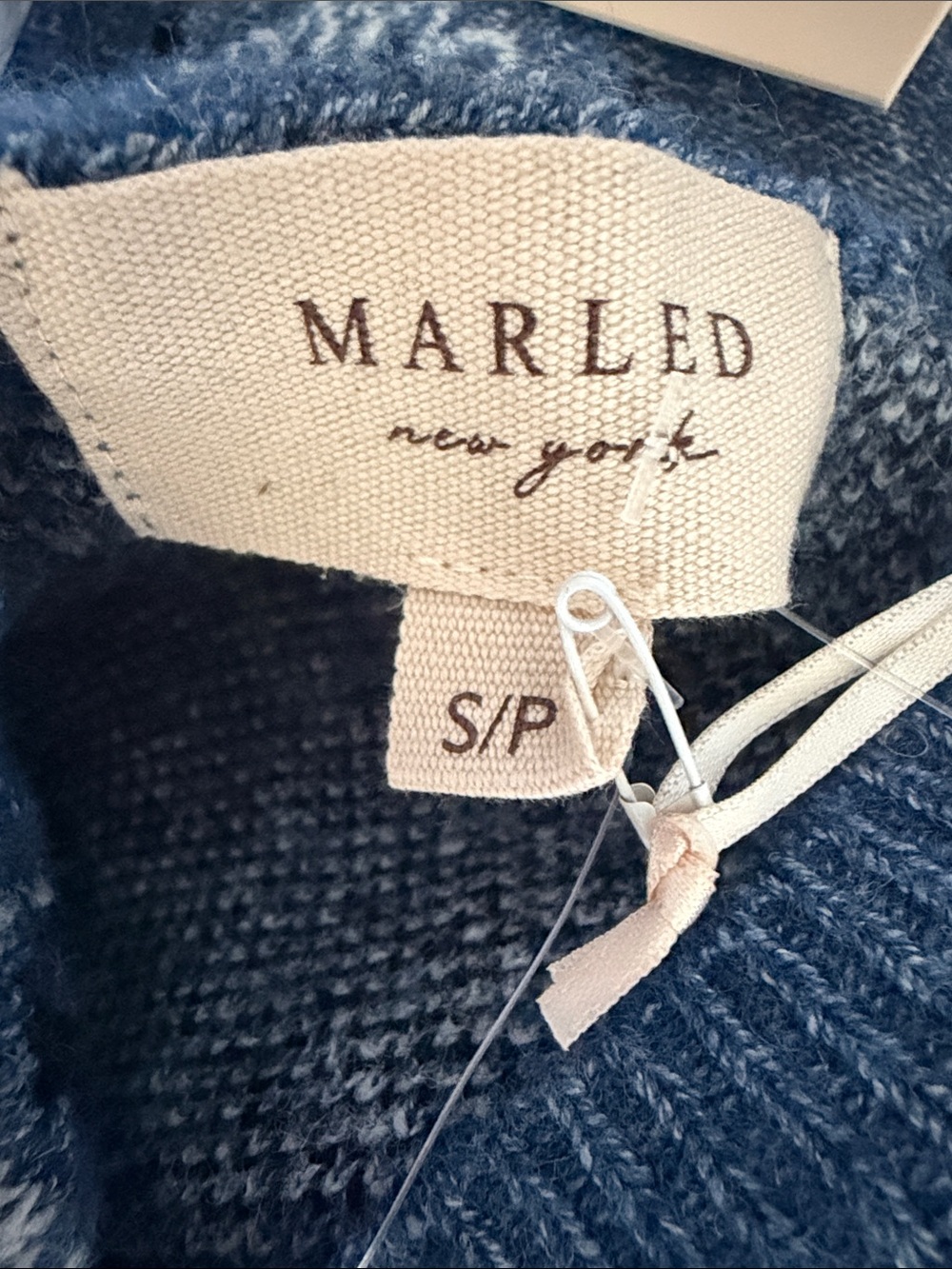 Blue white Paisley Knit Button Front Cardigan - Picture 7 of 7
